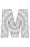 Alfabet mandala kleurplaat 13